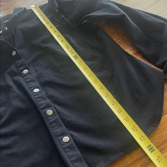 Bar III long sleeve button-down collared ruffle shoulder jacket shirt sz L - Picture 11 of 16